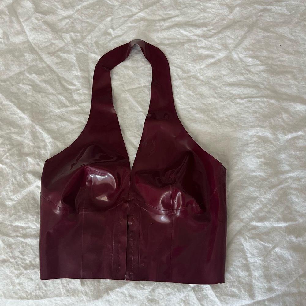 House of CB Ariadne  halter neck latex crop top corset style XS